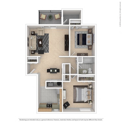a floor plan of a 3 bedroom apartment